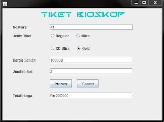 Program Penjualan Tiket Bioskop Java NetBeans Jalan Informatika