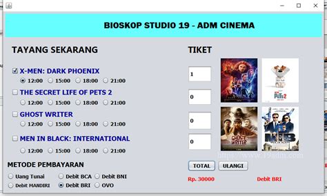 PROGRAM PENJUALAN BIOSKOP V.02 JAVA DEVELOPMENT