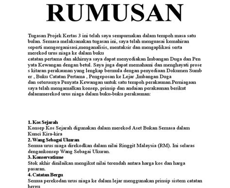 contoh rumusan sejarah tingkatan 4