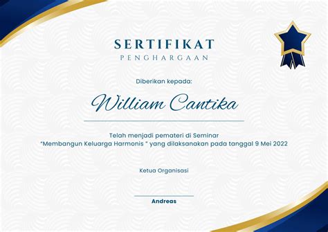 contoh sertifikat penghargaan pemateri