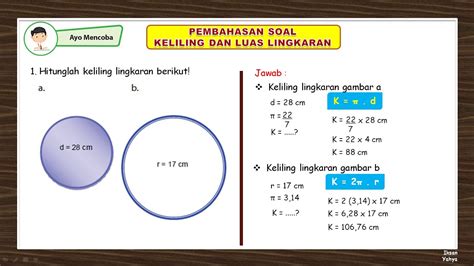 Contoh Soal Keliling Lingkaran