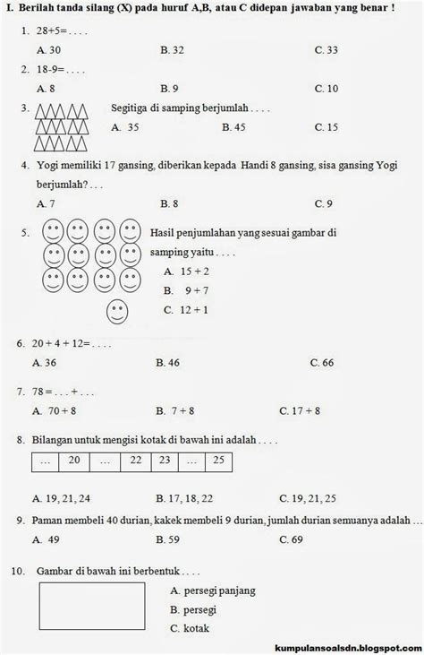 Contoh Soal Matematika Kelas 4 SD Semester 1 Pola Bilangan
