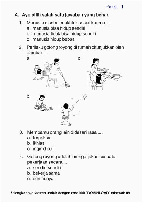 Contoh Soal dan Jawaban PKN Kelas 2 di Indonesia