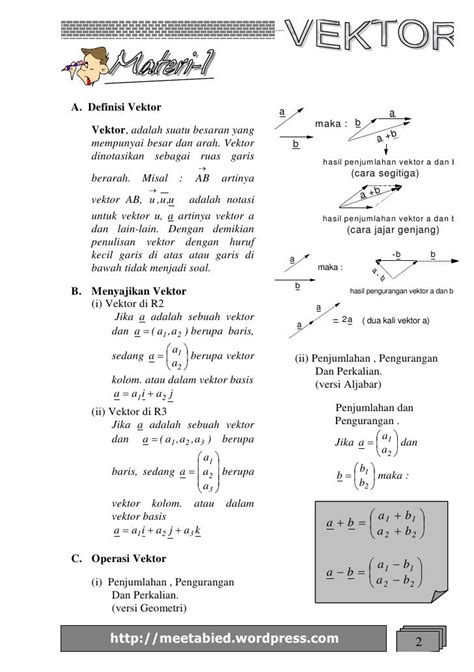 Contoh Soal Vektor Matematika Minat Kelas 10