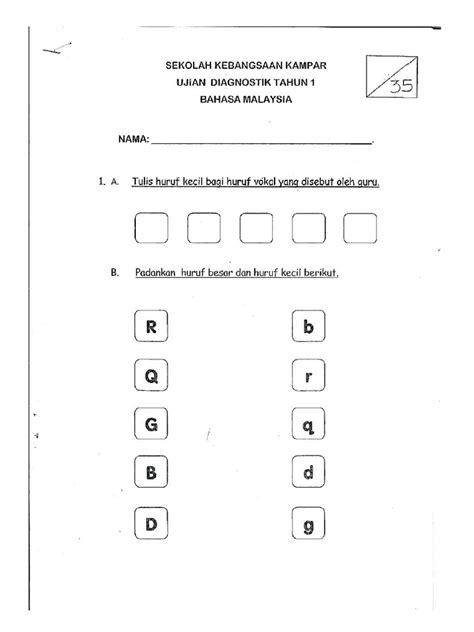 contoh ujian diagnostik tahun 1 pdf free download