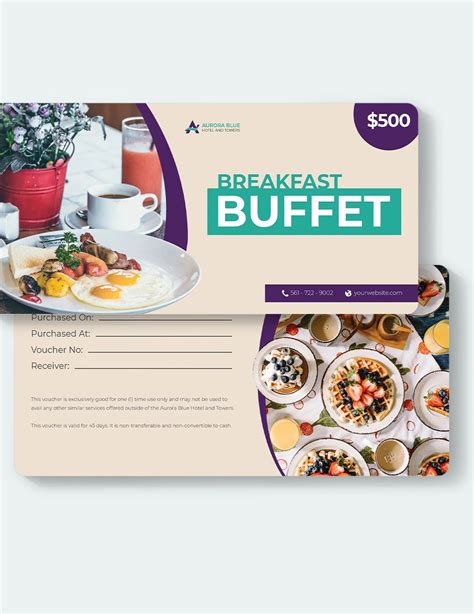 contoh voucher breakfast hotel