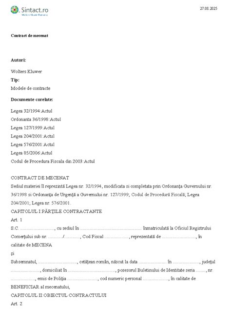Contract de Mecenat