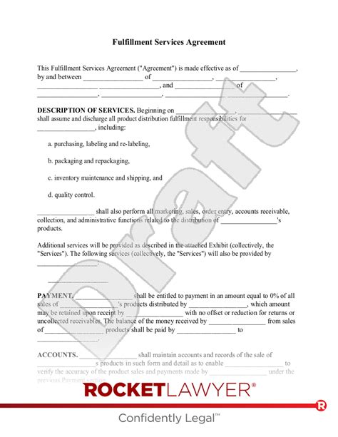 Fulfillment Agreement Template Service By Business In Box Services