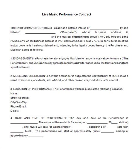 Contract muzical