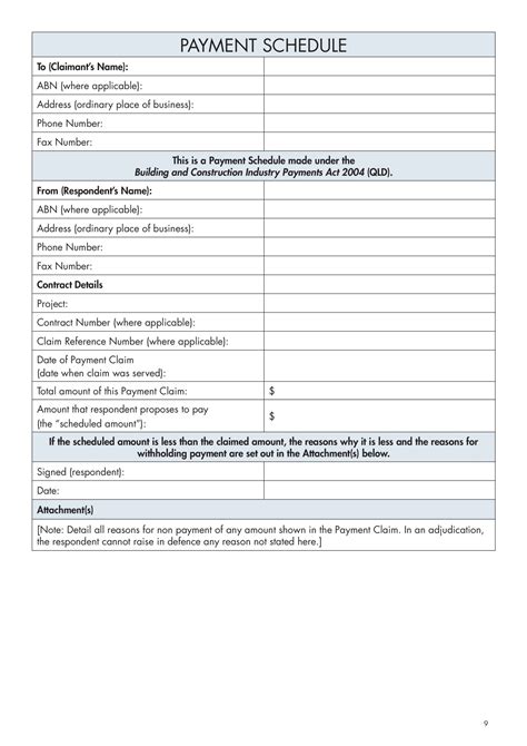 Contractor Payment Schedule Template Master of Documents