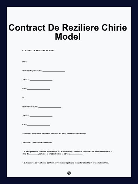 contract reziliere chirie
