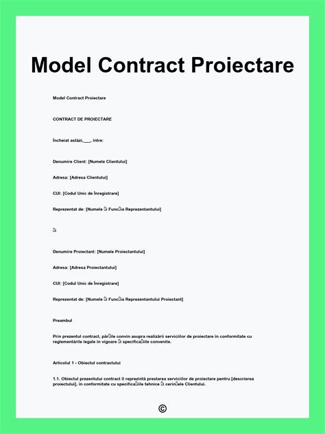 contract servicii proiectare