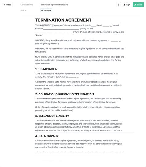 contract+termination+model
