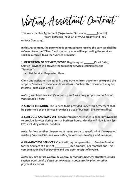 contract virtual assistant
