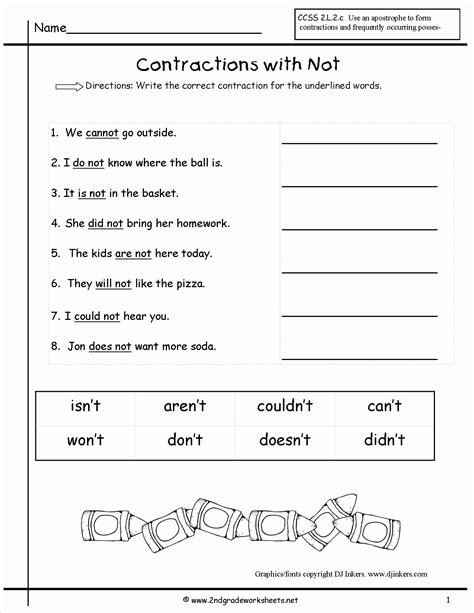 contractions worksheet 3rd grade free