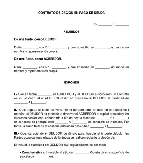 Contrato de Cesión de Deudas Pagos Información del gobierno