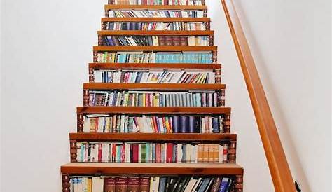 Contremarche Escalier Livre s Adhésive Bibliothèque En Trompel'oeil Pour