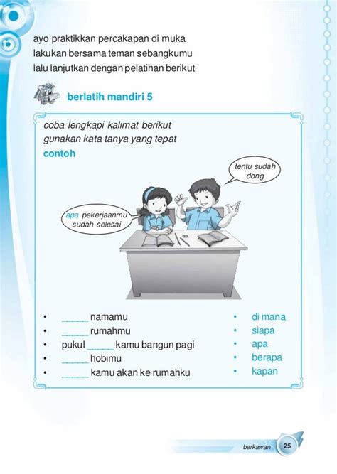 contributing in class for Bahasa Indonesia Kelas 3
