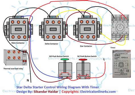Control Circuit Of Star Delta Starter With Timer