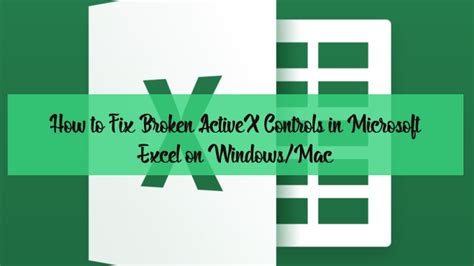 control not working in excel