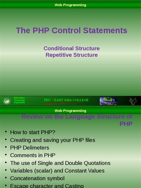 control statements in php with examples