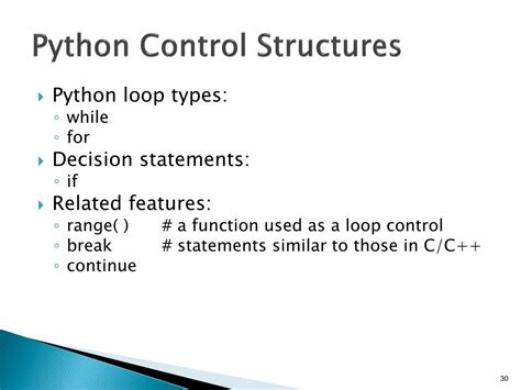 control structures in python ppt