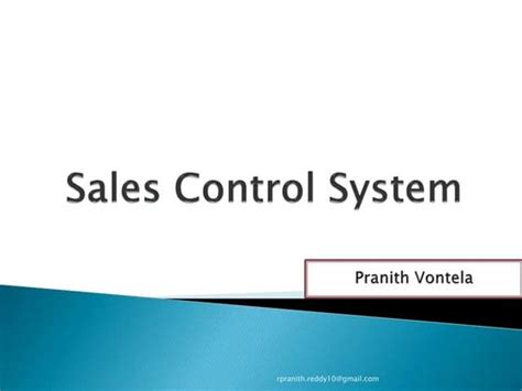 Control System Sales Definition
