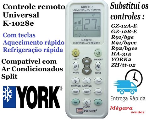 controle universal ar condicionado york
