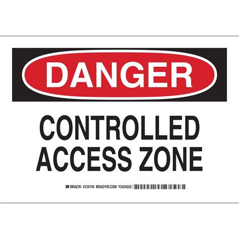 Controlled Access Zone Sign Printable