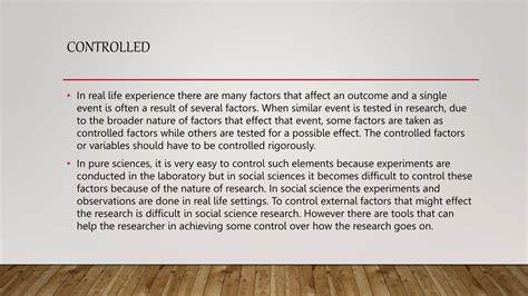 Controlled Experiments In Nature Are Difficult Because