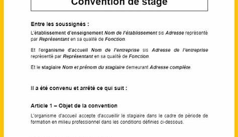 Faculté Lettres & Langues - La convention de stage