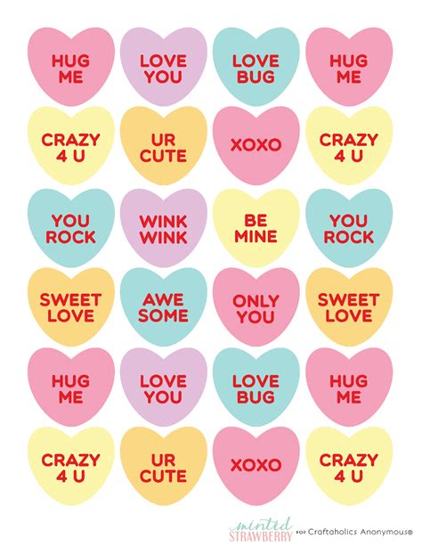 Conversation Heart Clipart and Valentines Cupcake Clipart
