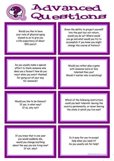 conversation questions for advanced learners