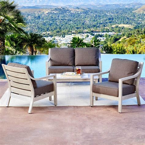 Royal Garden Bridgeport 4Piece Metal Patio Conversation Set with Tan