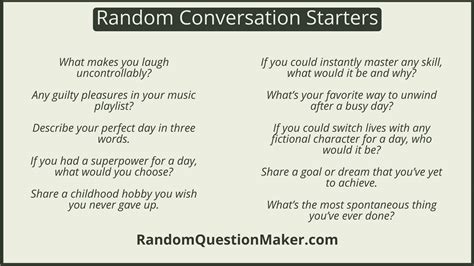 Conversation Starters Random Generator