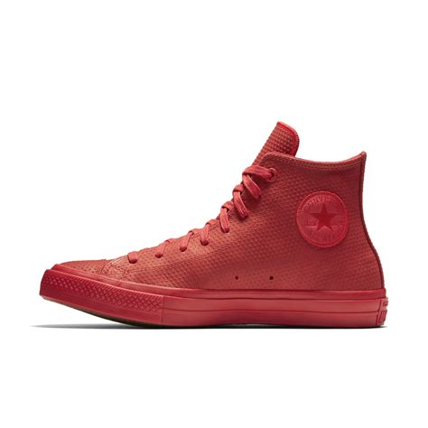converse chuck ii lux leather high top red