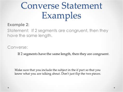 Converse Statement Example