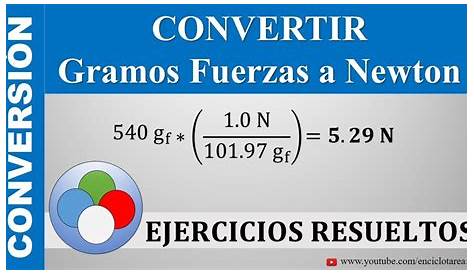 Conversión de Gramos fuerzas a Newton (gf a N) - MODO FÁCIL - YouTube