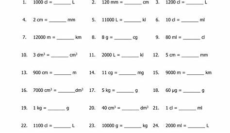 10 Best Images of Metric Worksheets With Answers - Metric Unit