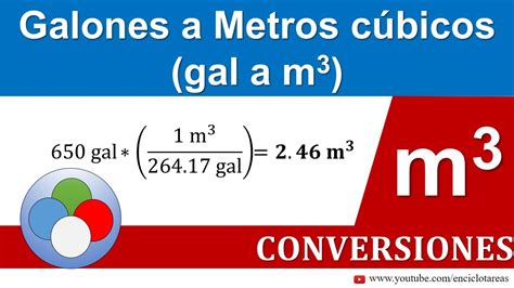 conversion de m3 a galones