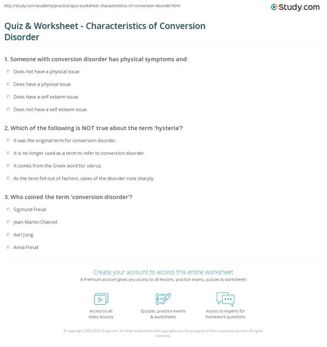 Conversion Disorder Quiz