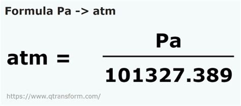 convert 1 atm to pa
