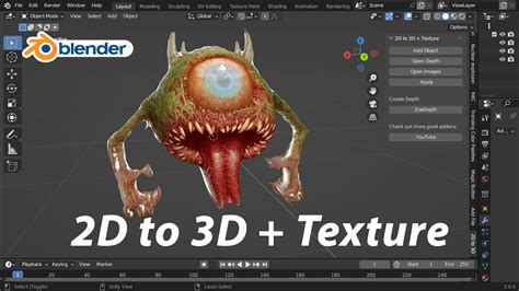 convert 2d image to 3d blender