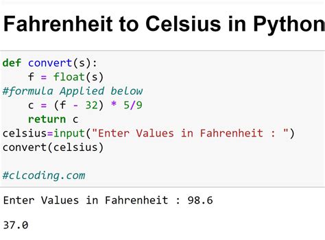 Convert Celsius To Fahrenheit Python
