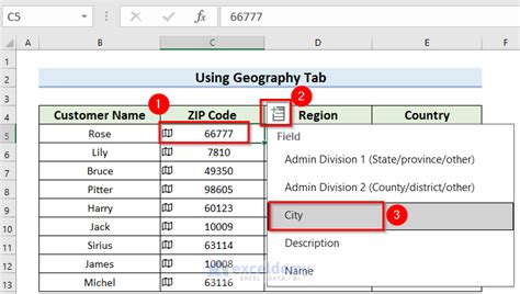 convert city to zip code excel