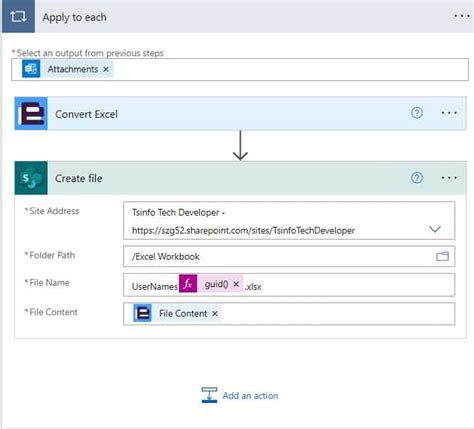 convert csv to excel using power automate