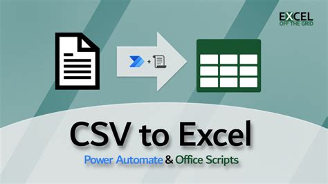 convert csv to xls power automate
