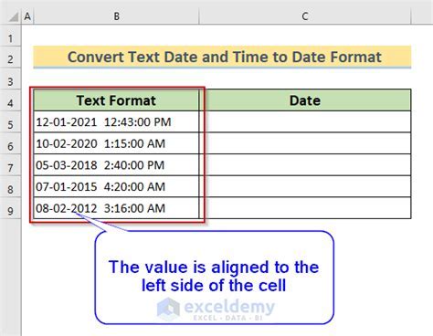 convert date and time text to date in excel