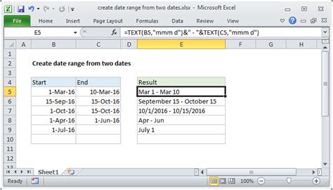 convert date range to months in excel