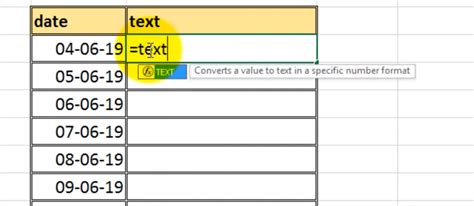 convert date time to text in excel